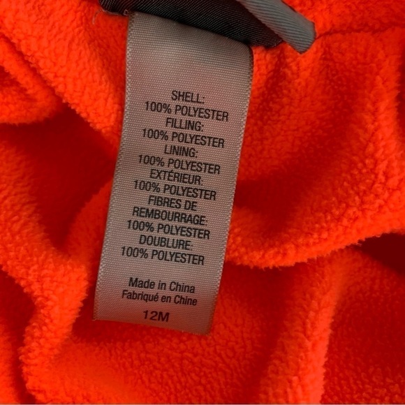 Champion Baby Girl Puffer Jacket Fleece Lined Size 12 Months fluorescent Hooded - Picture 12 of 14